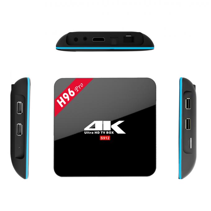 Boîte préinstallée de H96 pro Amlogic S912 KODI 17,3 Android 7,1 TV avec la radio