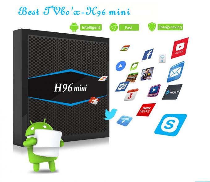 plastique sans fil HDMI 2.0A de couleur de noir de boîte de 2GB DDR3 Android TV