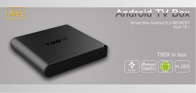 Boîte T95x entièrement chargé de Bluetooth 4,0 Android TV une garantie d'an